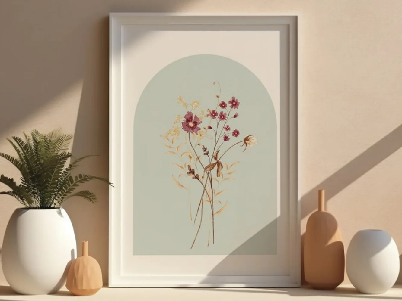 A Set of 3 Watercolor Flower Prints,wildflower Art,simple Modern Home Decoration,Bohemian Bouquet,frameless Canvas Painting