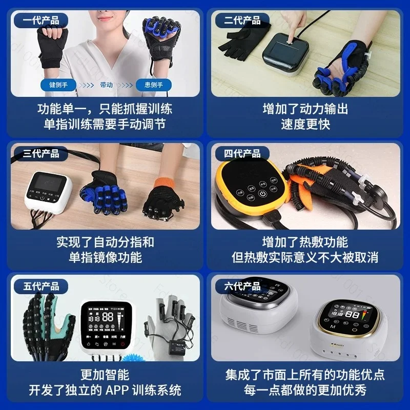 Bionic exoskeleton electric finger training equipment, hand stiffness and weakness, five-finger hand function exercise massage