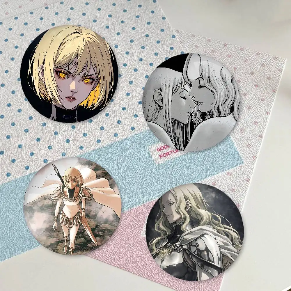 Claymore Badges Fashion New Hip Hop Versatile Round Metal Badge Cartoon Pin Gift Wholesale
