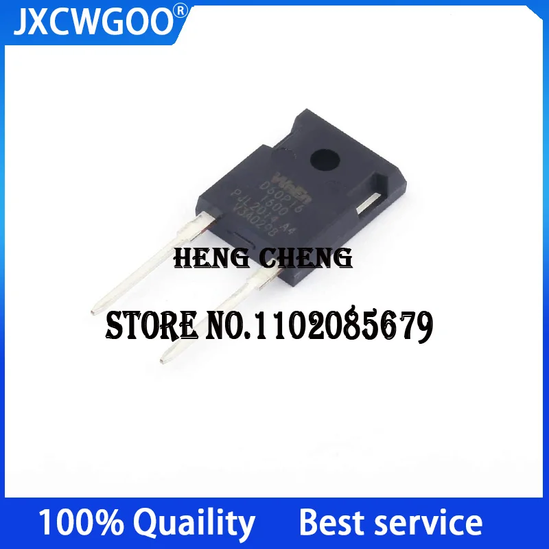 10PCS 100%New Original WND60P16WQ D60P16 TO-247-2L 1.6kV 60A 1.07V@60A Universal diode