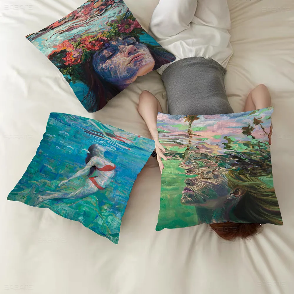 

Stunning Underwater Paintings Personalized Picture Text Home Decorative Pillows Household Gifts 45x45cm