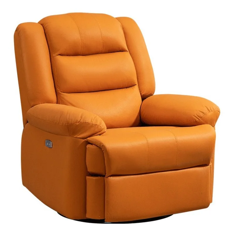 Leather Power Reclining Sofa Set Single Electric Multifunctional Living Room Rotating Lazy Massage Reclining Rocking Chair Couch