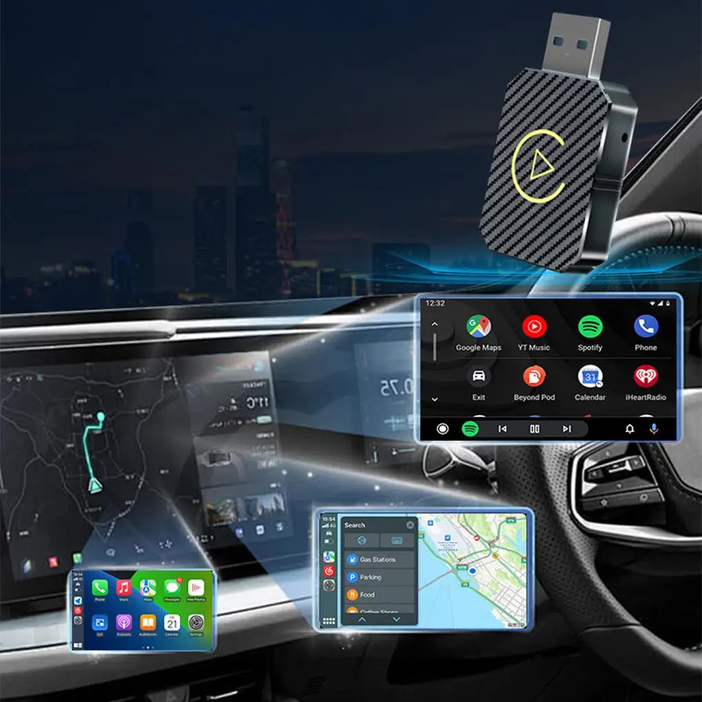 2 in 1 CarPlay ไร้สายแอนดรอยด์ตัวรับสัญญาณ WIFI อัตโนมัติกล่องมินิสมาร์ทปลั๊กแอนด์เพลย์เชื่อมต่อไวไฟเร็วสำหรับ Havel Kia Volvo Audi VW