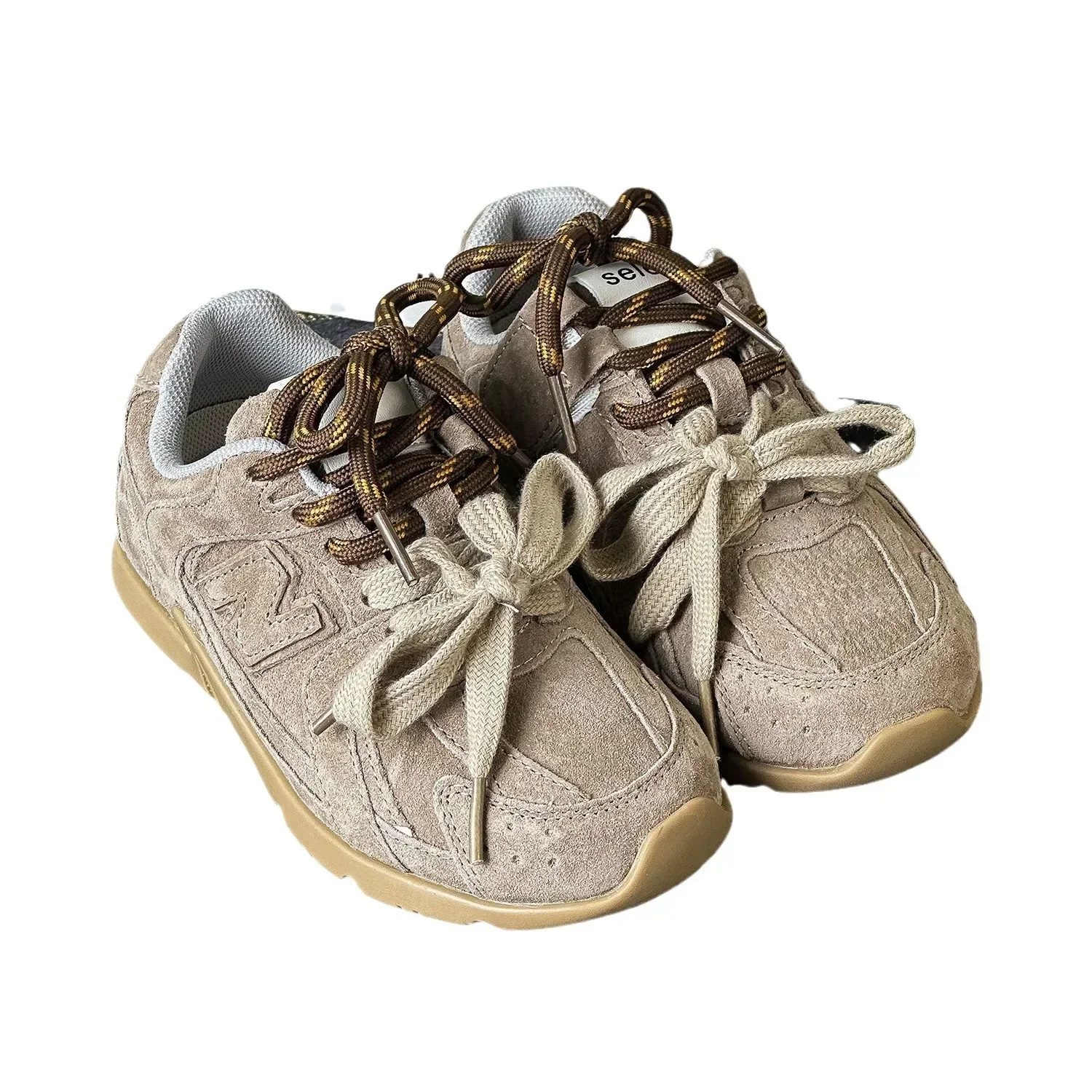 

Autumn Children's Boy Girl Retro Fashion Soft Genuine Leather Casual Shoes Kid Toddler Lace-up Hook & Loop Sports Tennis Sneaker