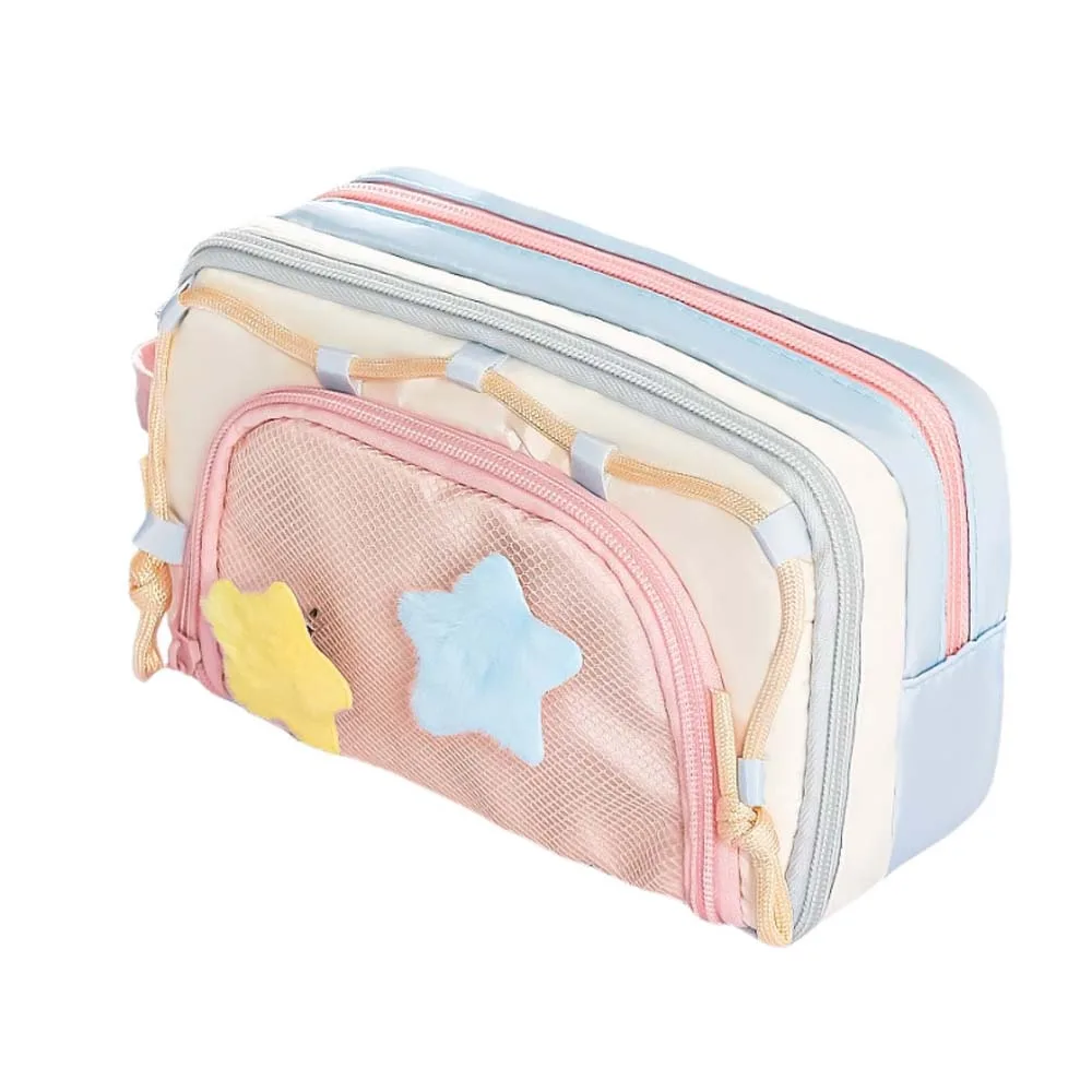 7 Multilayer Y2K Star Stationery Bag Large Capacity Cosmetics Card Pen Korean Pencil Case Y2K Ins Desktop Storage