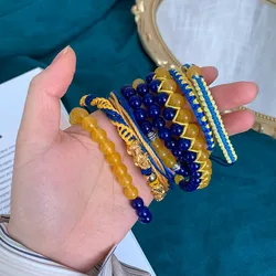 Handmade Ukrainian Flag Color Woven String Bracelet For Women Men Charm Yellow Blue Ukraine Rope Bracelets Couple Jewelry Gifts