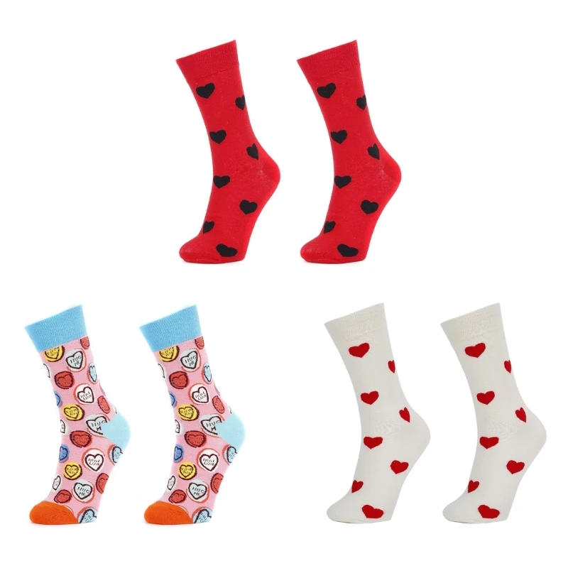 

Heart Pattern Cotton Socks Harajuku Casual Ankle Socks for Women Girls T8NB