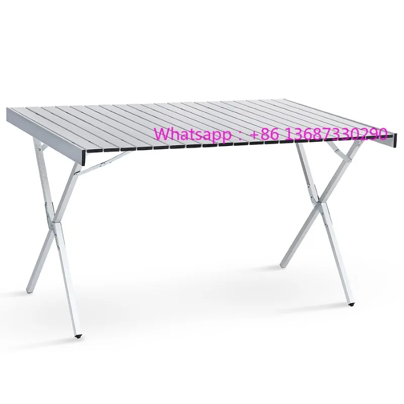 

Modern design adjustable barbecue picnic aluminum alloy roll camping table folding table