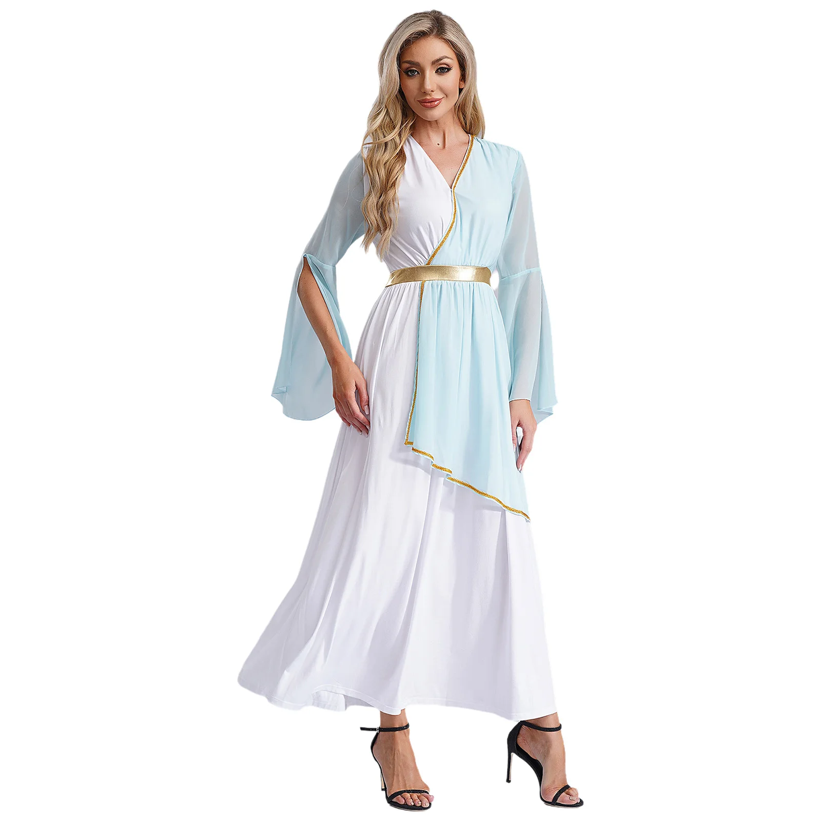 

Women Ancient Greek Toga Senator Caesar Costume for Halloween Cosplay Party Robe Athenian Princess Roman Empress Dress