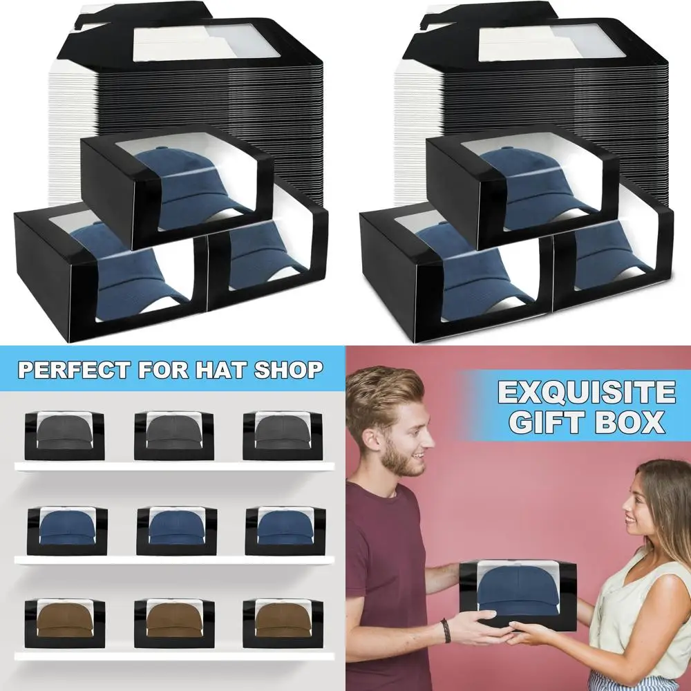

7.8x7.8x4.7 Inch Display Gift Boxes for Baseball Caps with Clear Window