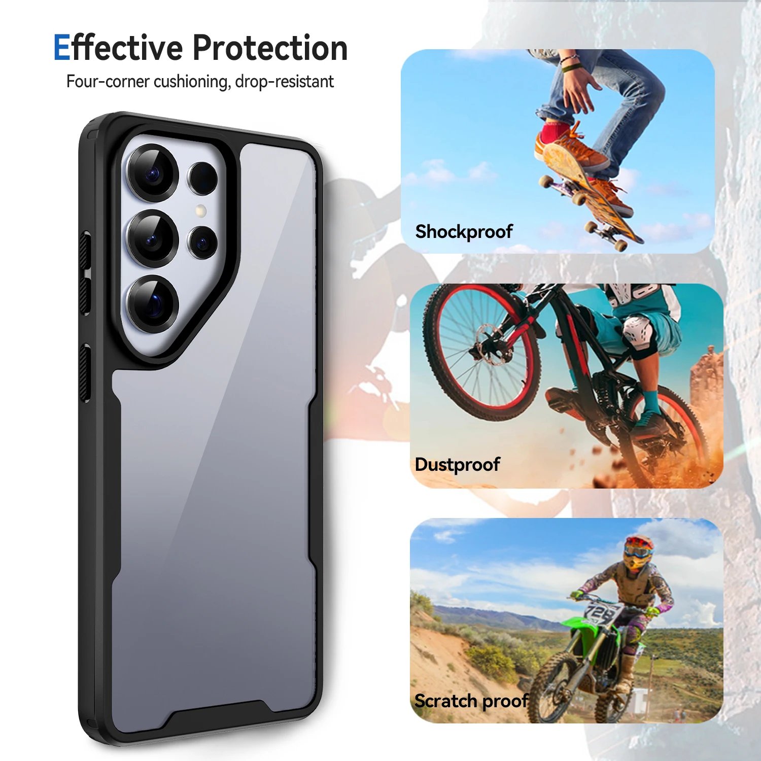 Acrylic High Transparent Phone Case For Samsung Galaxy S26 S25 S24 S23 Plus Ultra A14 A15 Shockproof Lens Protective Clear Cover