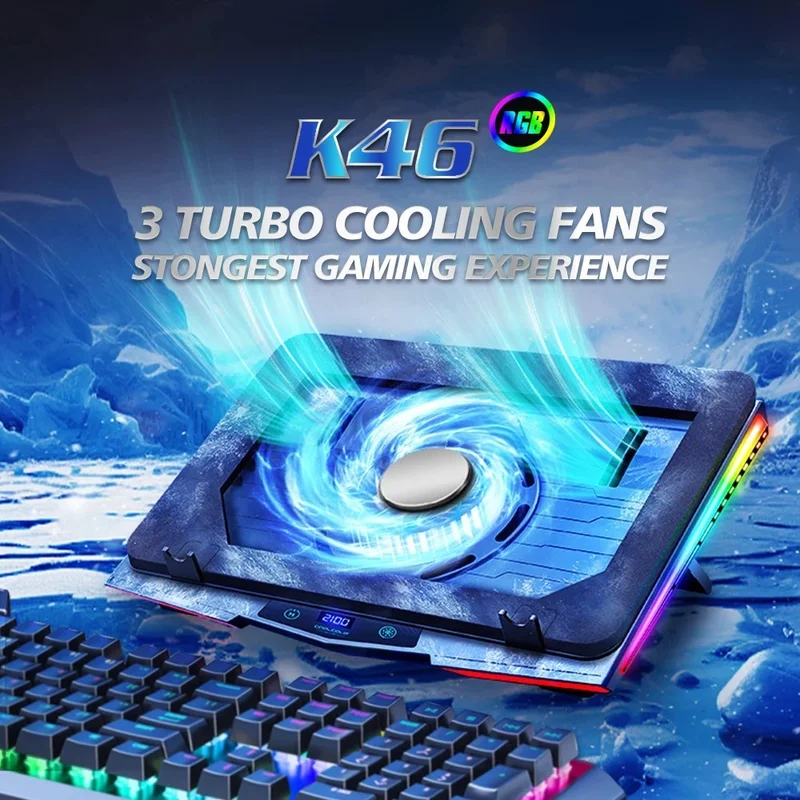 S  for COOLCOLD Laptop Cooling Pad RGB USB Air Compression Cooler with Adjustable Stand