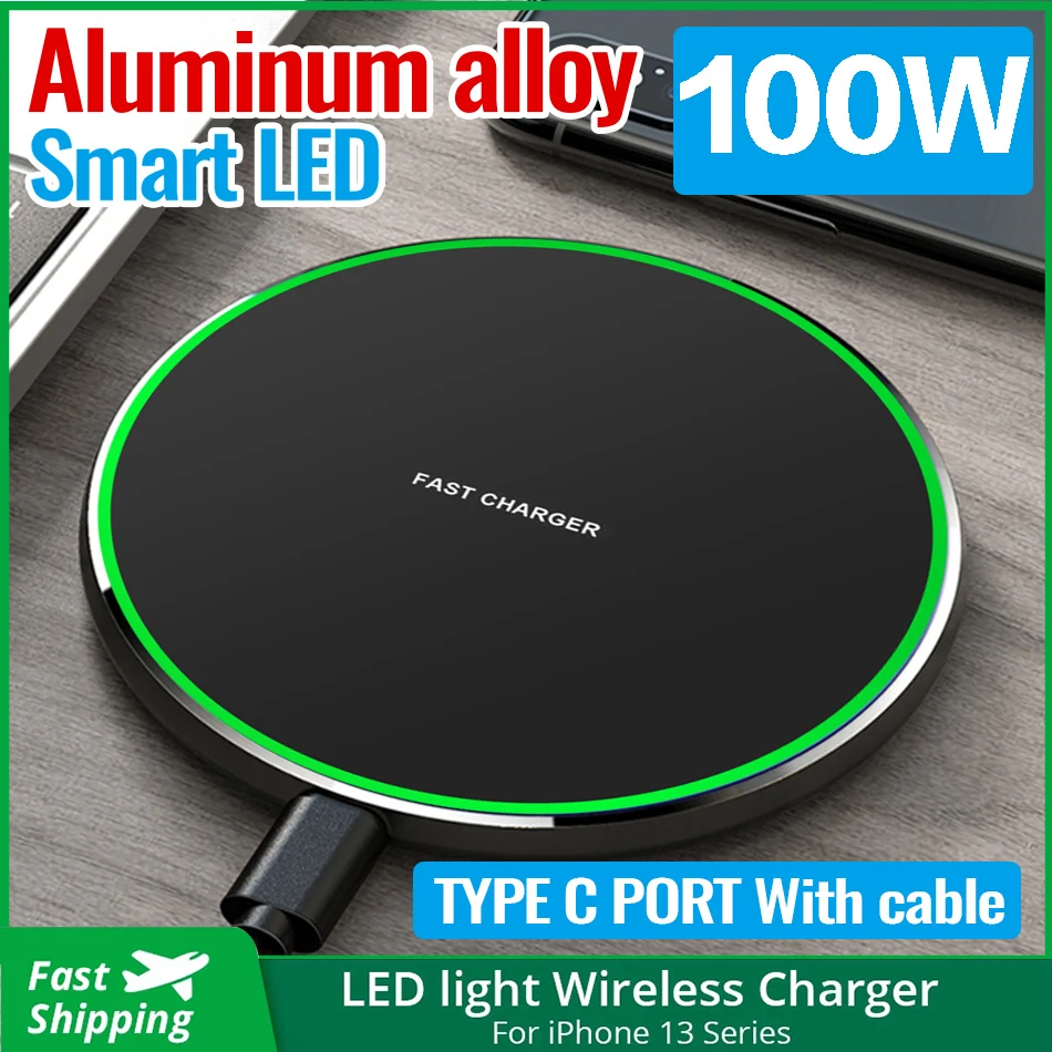 100W Wireless Charger Pad for iPhone 15 14 13 12  Pro Max 8 X Samsung Xiaomi Phone Chargers Induction Fast Charging Dock Station