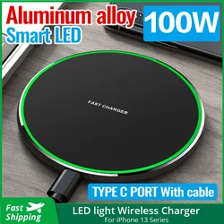 100W Wireless Charger Pad for iPhone 15 14 13 12  Pro Max 8 X Samsung Xiaomi Phone Chargers Induction Fast Charging Dock Station