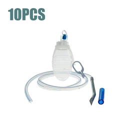 10PCS Silicone Drainage System Drainage Ball And Silicone Round Fluted With Trocar Veterinary Accessories Surgical Instruments