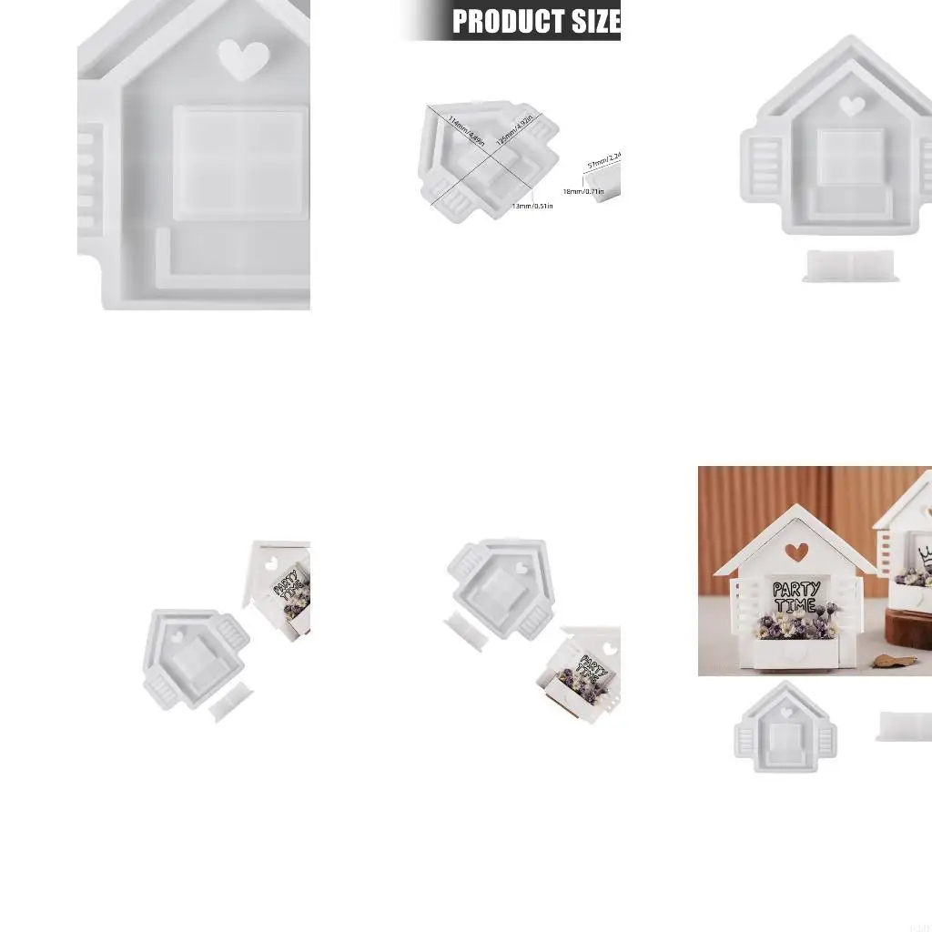 Heart Flowerpot Silicone Craft Mold Jewelry Making Concrete Casting Tool