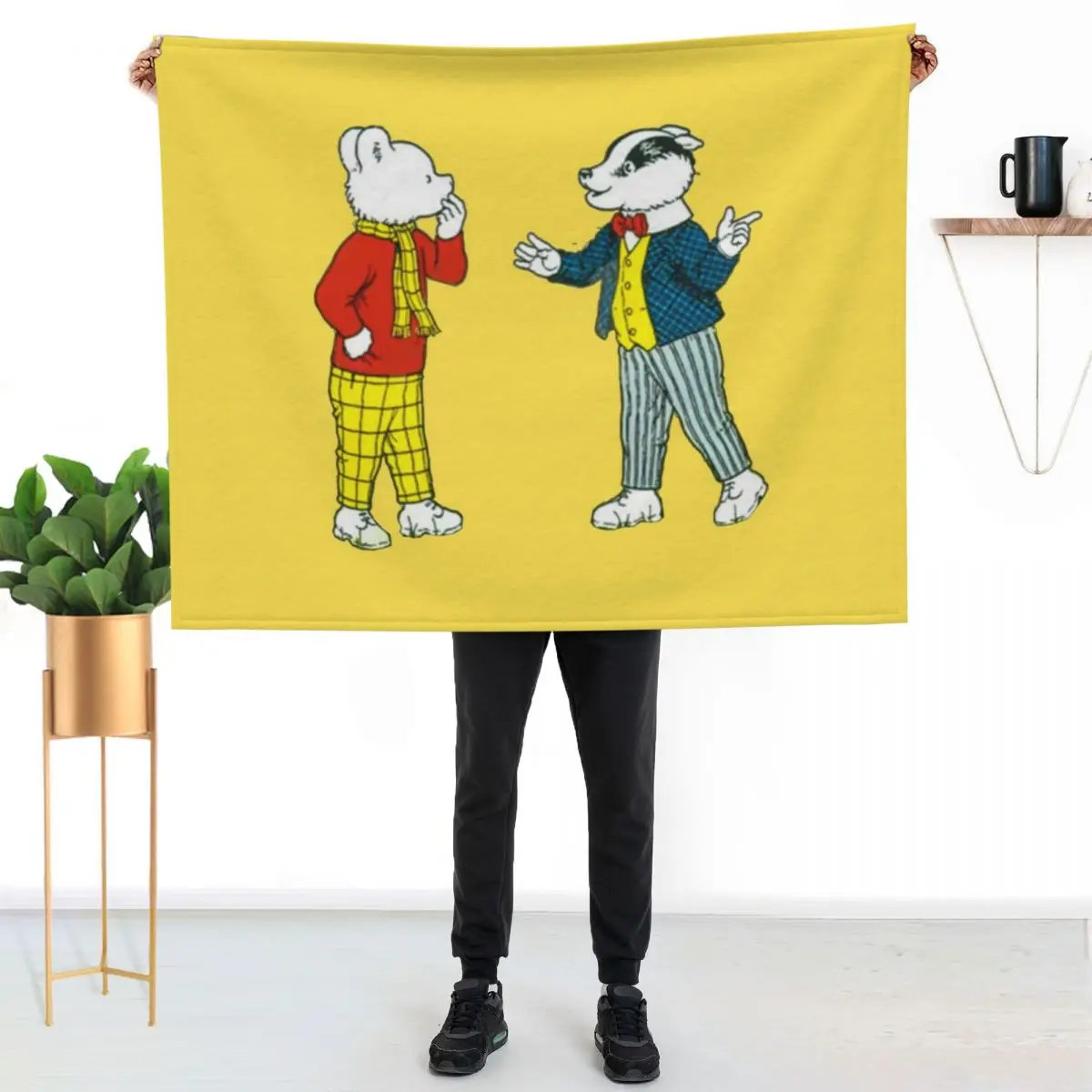Rupert bear and bill badger Throw Blanket Camping for babies Baby blankets ands blankets and throws Blankets For Bed