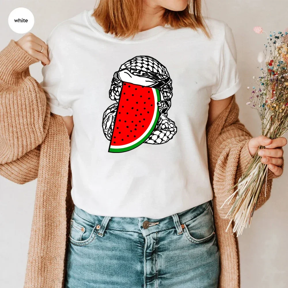 هذا ليس قميص البطيخ "Ceci N'est Pas Une Pastéque" تي شيرت ساخر واقعي تي شيرت حقوق الإنسان قمصان هدايا عربية