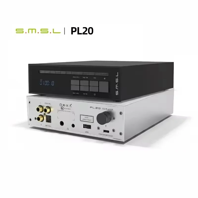 SMSL PL20 Hi-res Audio CD Player Portable CS43131*2 Support 3.5 4.4mm Headphone Optical Coaxial 32ohm Output With Remote Control
