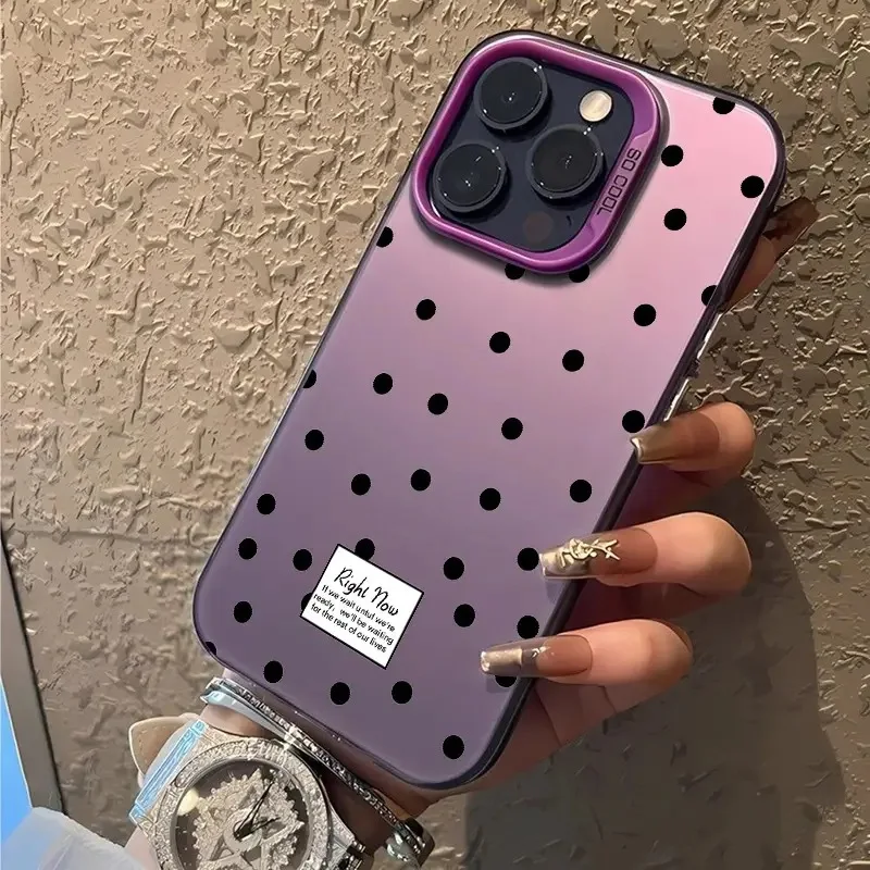Polka Dot Heart Phone Case For IPhone 16 15 14 13 12 11 Pro Max X XR XS 7 8 Plus Mini SE 2020 2022 Mobile Case