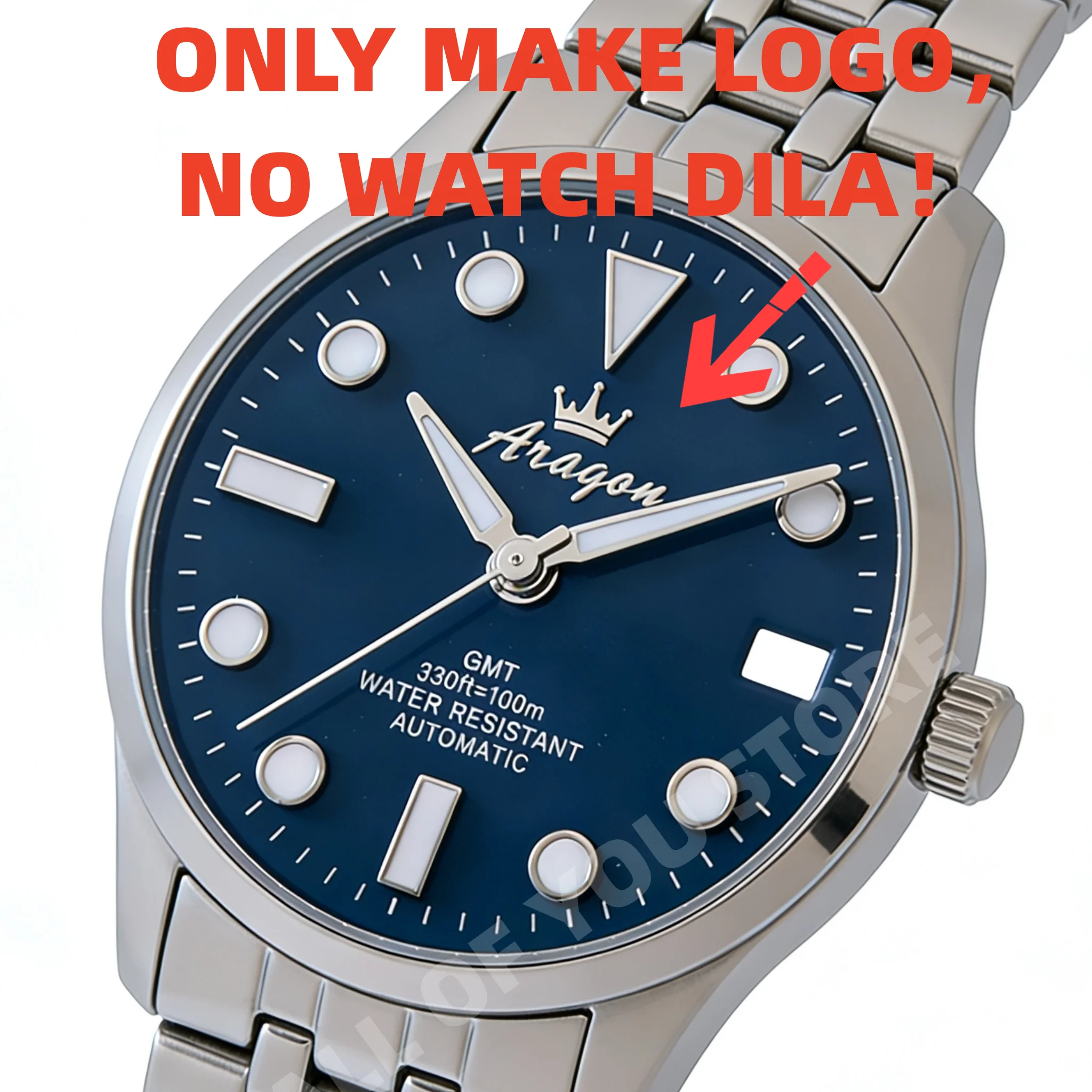 28.5mm Metal Custom Watch Dial Sticker Self-Adhesive Gold/Silver Label Small Brand 3D Logo Emblem for Personalized Mechanical Wr view 3