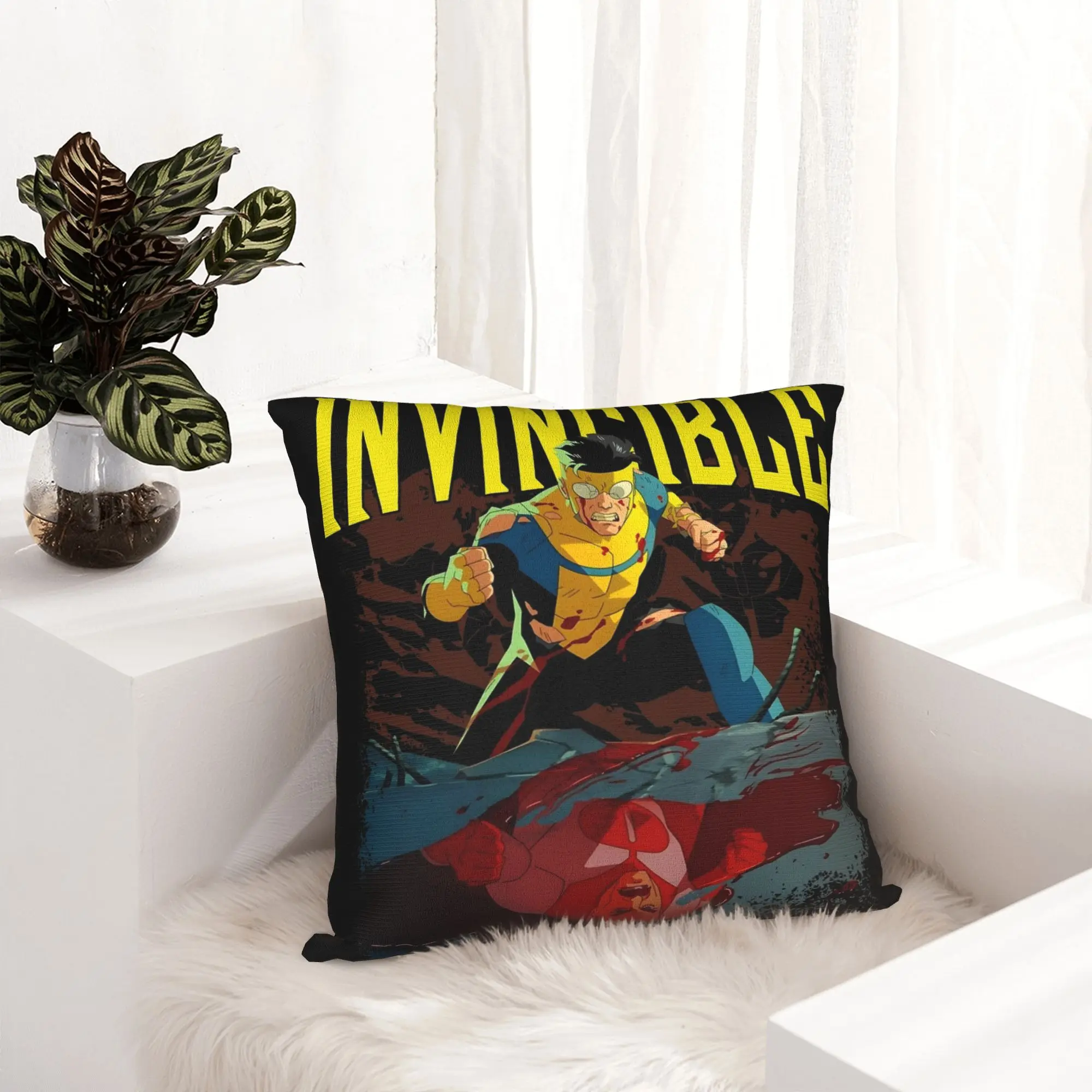 Invincible Mark Grayson Superhero Pillowcase Printing Fabric Cushion Cover Decor  Throw Pillow Case Cover Home Zippered 40*40cm