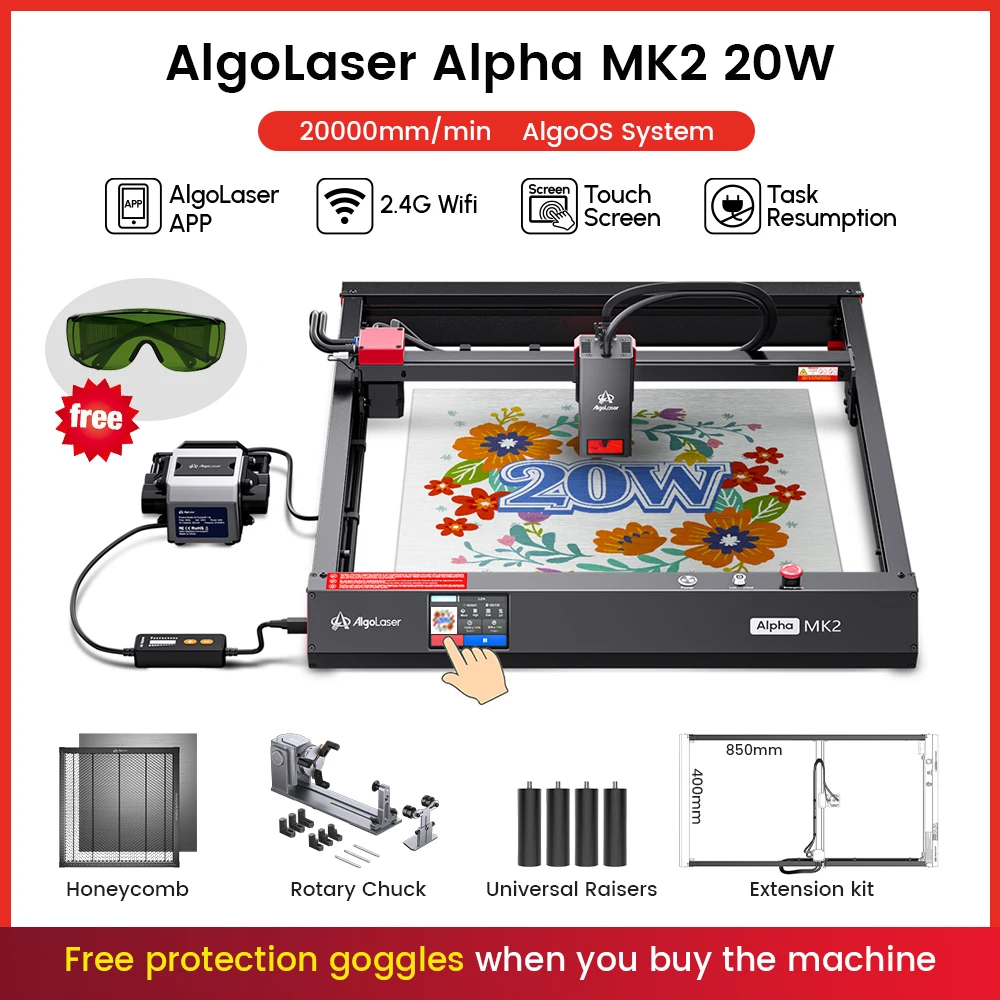 AlgoLaser Alpha MK2 Incisore laser 20W Potenza di uscita 3,5