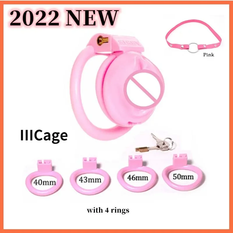 New Pink Chastity Cock Cage For Men Sissy Bondage Chastity Devices Penis Cage Abstinence Lock Ring Penis BDSM Gay Adult SexToys