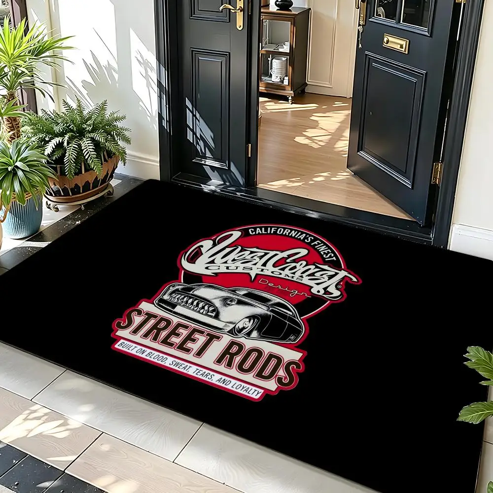 AutoTune W-West Coast C-Customs Floor Mat Soft Flannel Entrance Door Mat Non Slip Absorbent Bathroom Bedroom Floor Rug