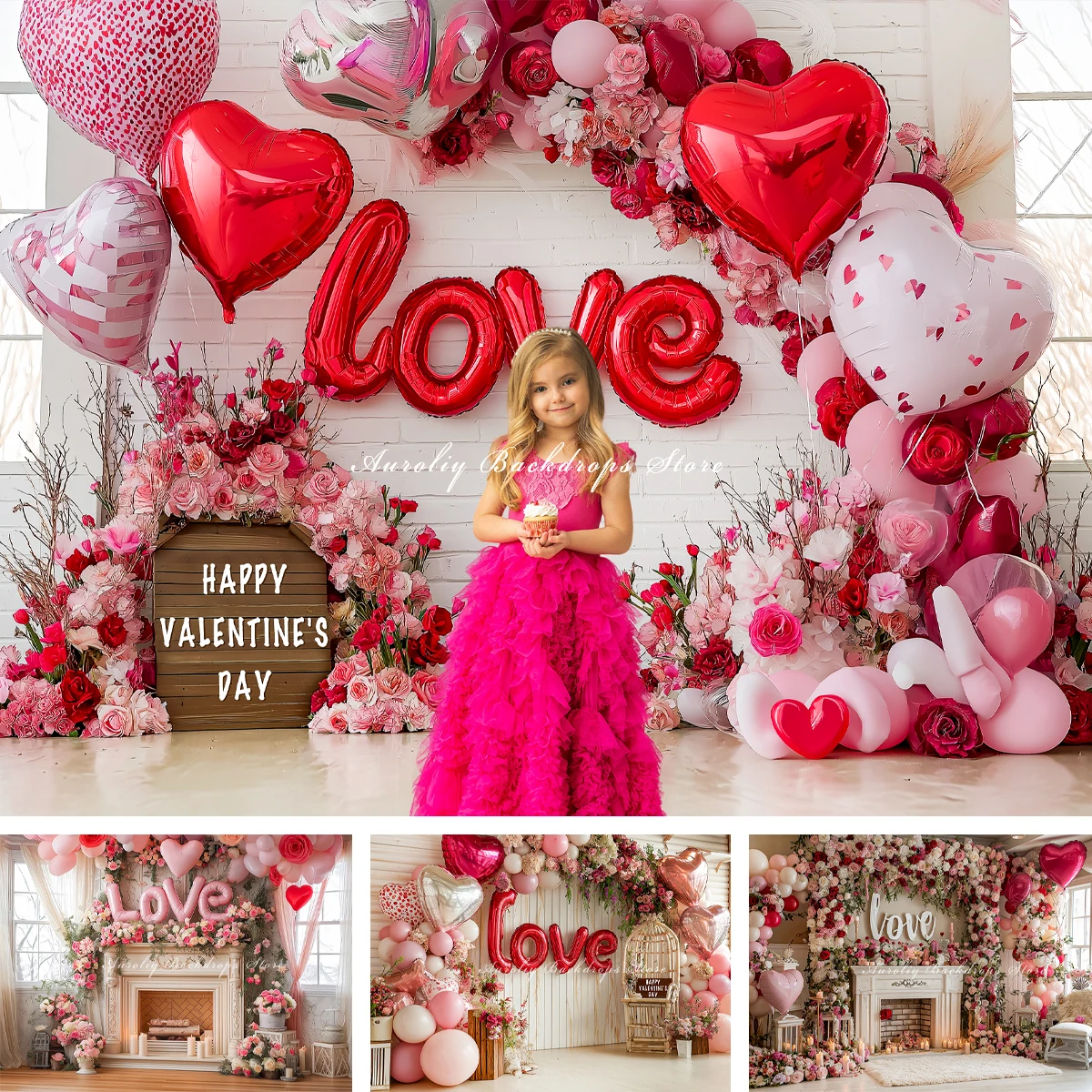 arriere-plan-de-saint-valentin-pour-enfants-et-bebes-accessoires-photo-pour-adultes-et-enfants-ballons-en-forme-de-cœur-arriere-plan-de-studio-de-photographie