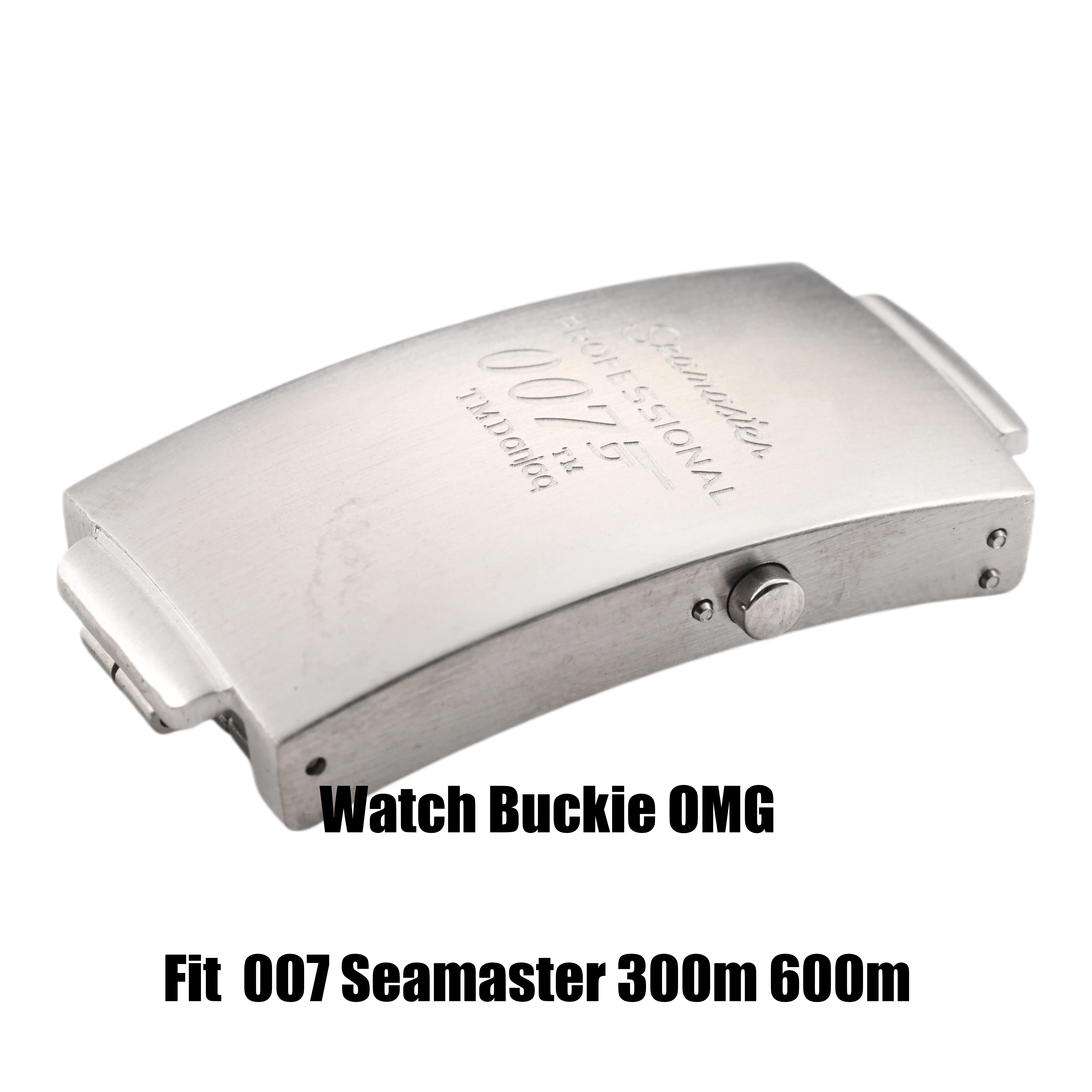 Substitute OMG buckle Omega Seamaster Speedmaster double push folding clasp solid steel strap buckle 18 20mm