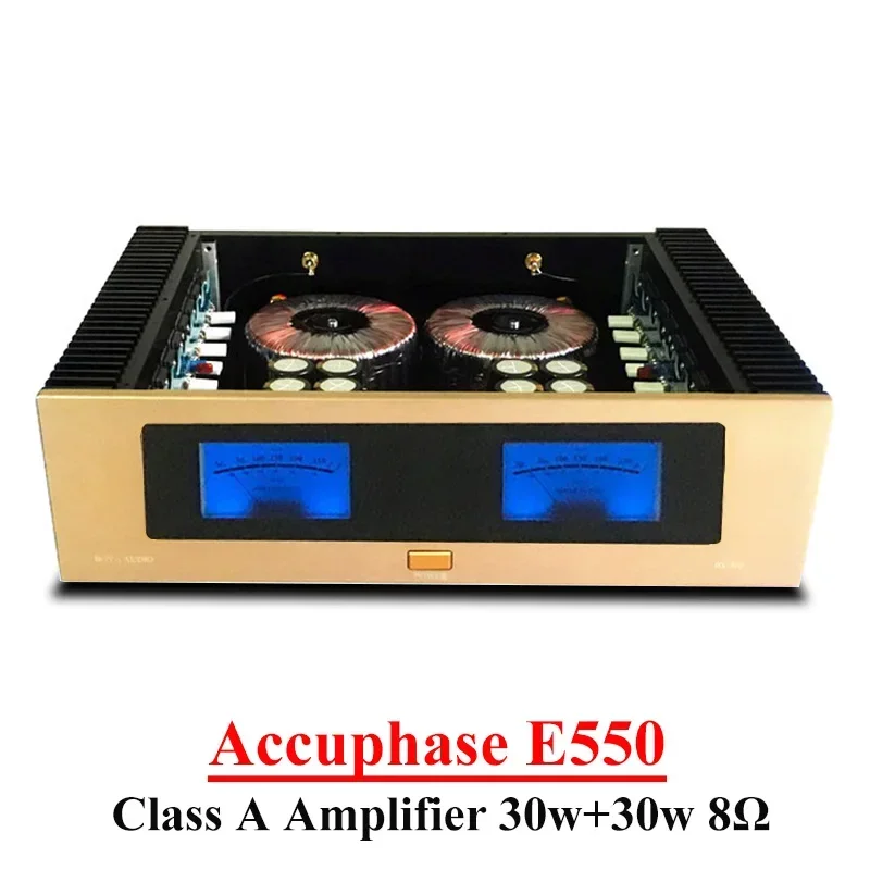 

30w*2 Replica Accuphase E550 Class A Power Amplifier High Power Sound Sweet Vu Meter Toshiba Transistor HIFI Audio Amplifier