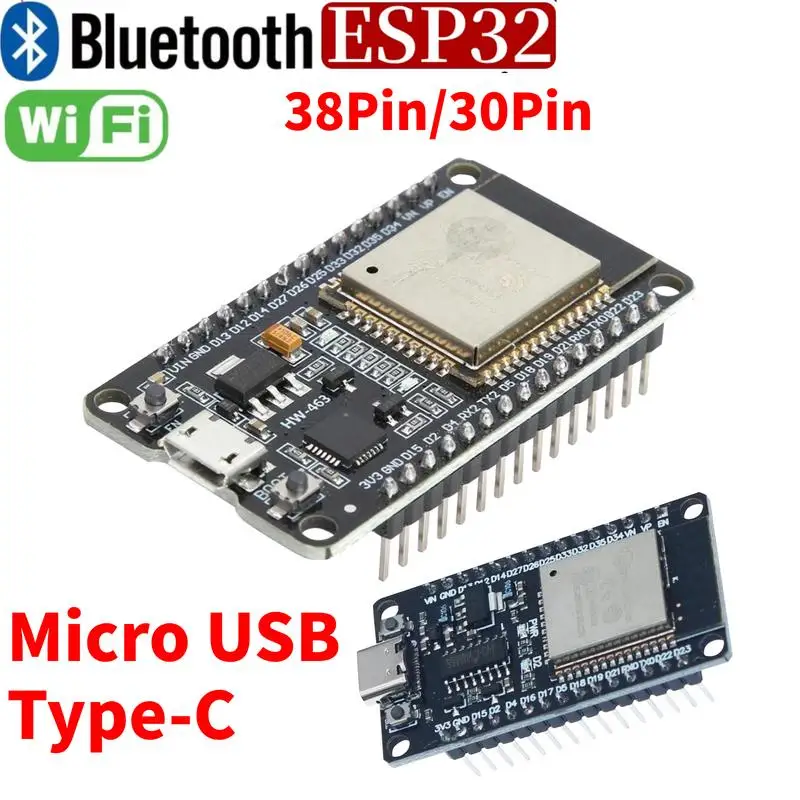 Placa de desarrollo Esp32 de 38 y 30 Pines, módulo tipo C, WiFi inalámbrico, Bluetooth, placa de doble núcleo de potencia ultrabaja, Esp32 Cp2102