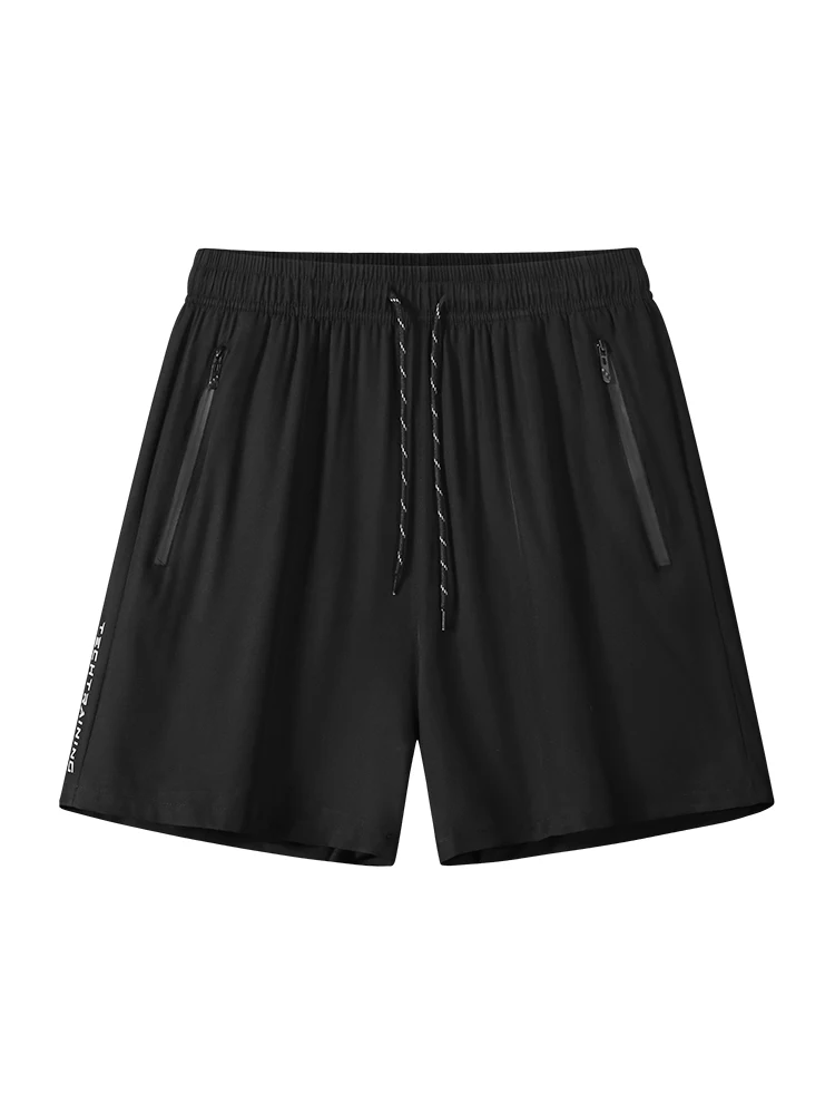 Men's Loose-Fitting Sports Shorts with Reflective Zippers, Suitable for Running, Fitness, Tennis Training, and Breathable