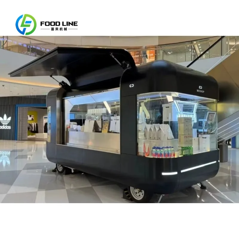 Qingfeng Food truck Multifunctional Mobile Snack Cart Stainless Steel Waterproof Outdoor Street Hot Sale Model Customized