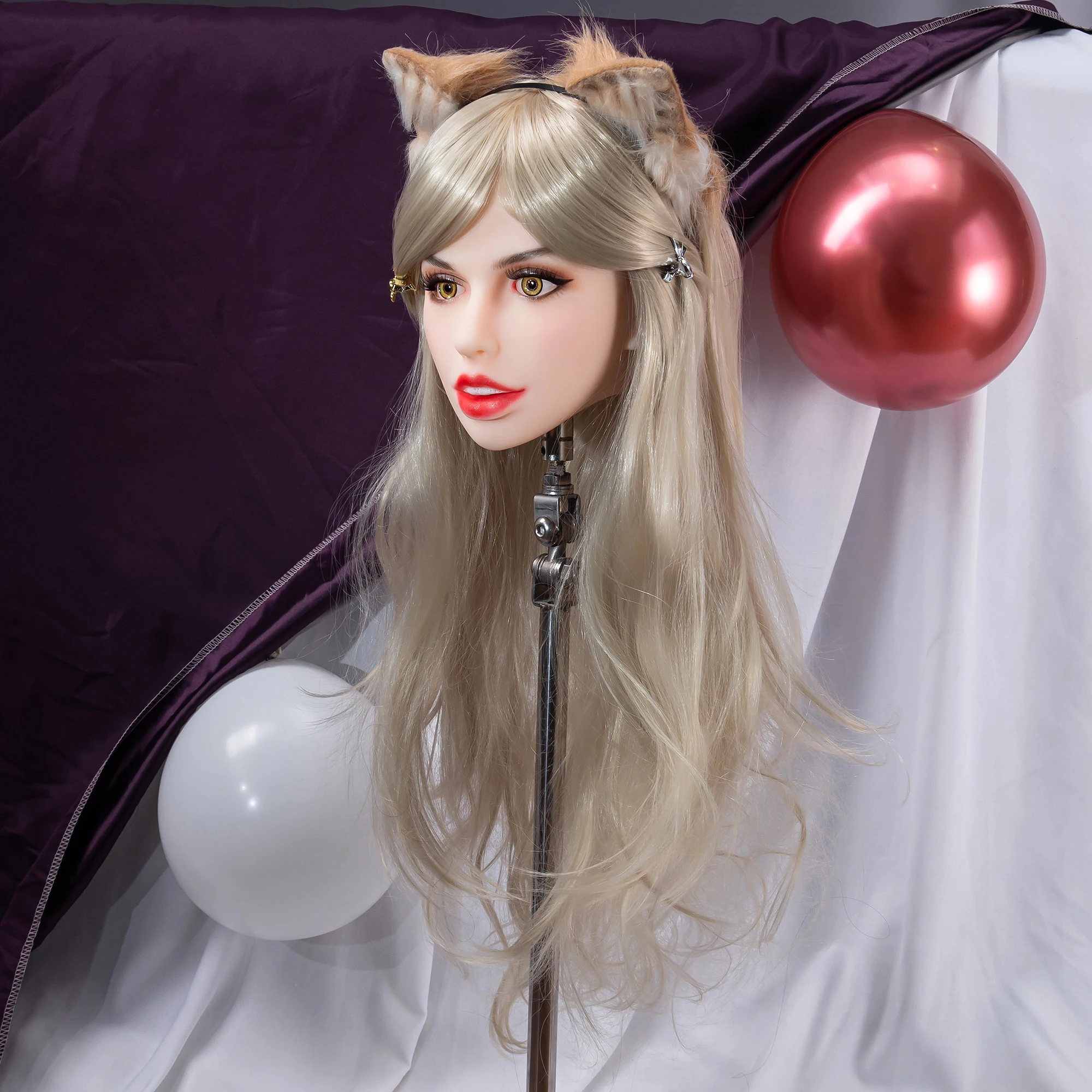 تصفيف الشعر لشخصيات الرسوم المتحركة، إرسال قطع الشعر بشكل عشوائي، تعرض نماذج الرأس النسائية، مادة TPE، هدية عيد الميلاد، ناعمة