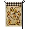 Sunflower Paw Print Garden Flag 12x18 Double Sided Vibes Live Here llz