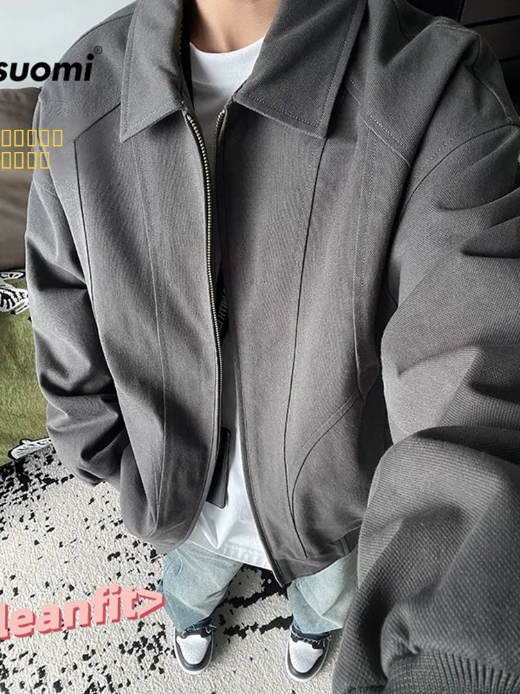 

Cleanfit k ey Harlandon Jaet Men's Spring Autumn Workwear Sle Zipper Closure Long Sve Baseball Coat Casual Outerwear