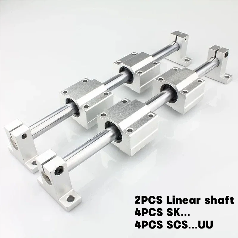 

10PCS/SET Linear Optical Axis Rail Shaft OD8/10/12/16mm+SCS8/10/12/16UU Linear Bearing Blocks+SK8/10/12/16 Bearing Support