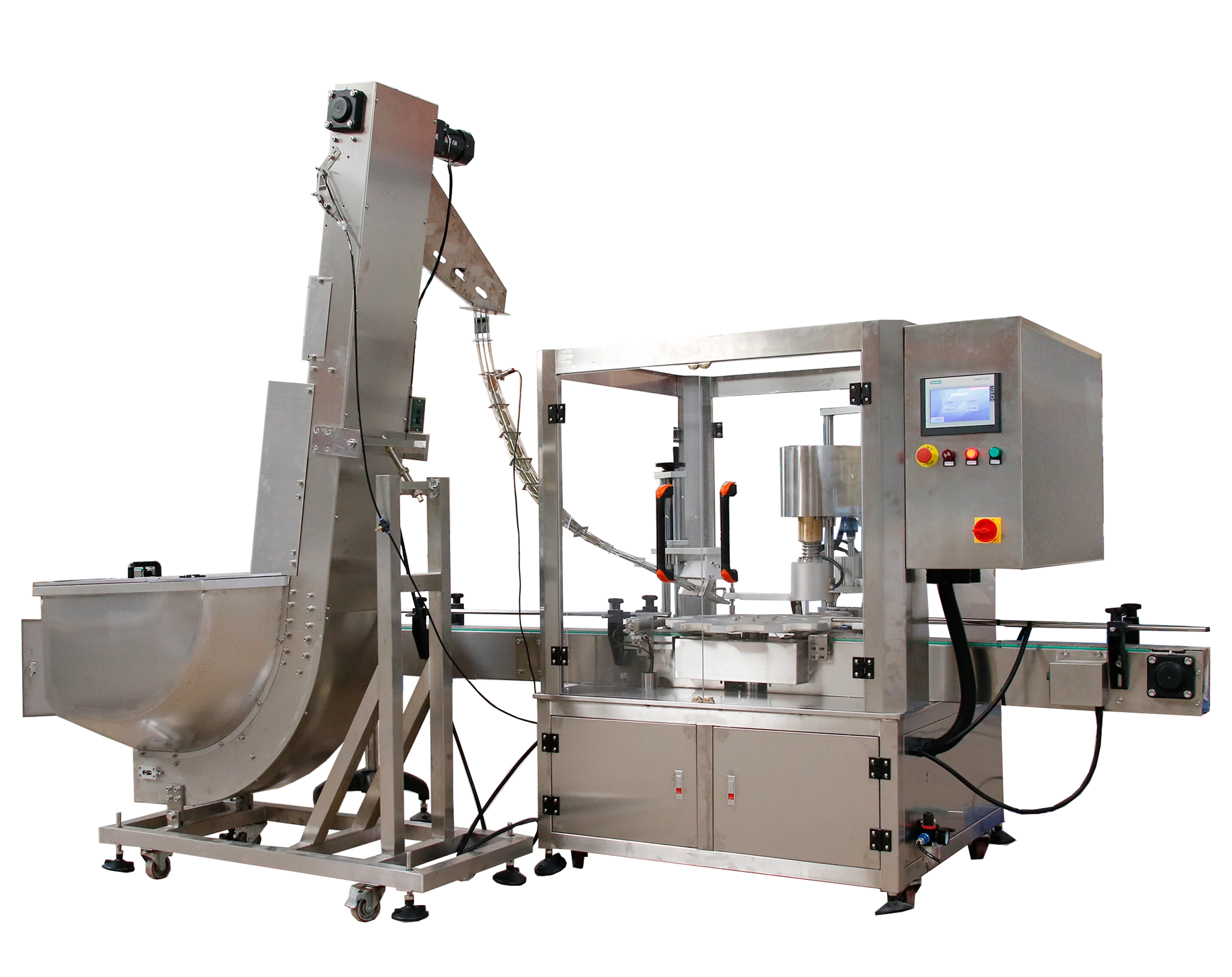SANPONG Automatic Bottle Cans Vacuum Filling Nitrogen Sealing Capping Packaging Machine Line Vacuum Packing Machines