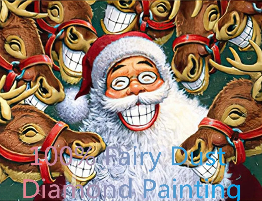 

Santa Claus 100% Fairy Dust-Full Square Drill Crystal Diamond Painting, Cross Stitch, Embroidery, Mosaic Needlework Rhinestone