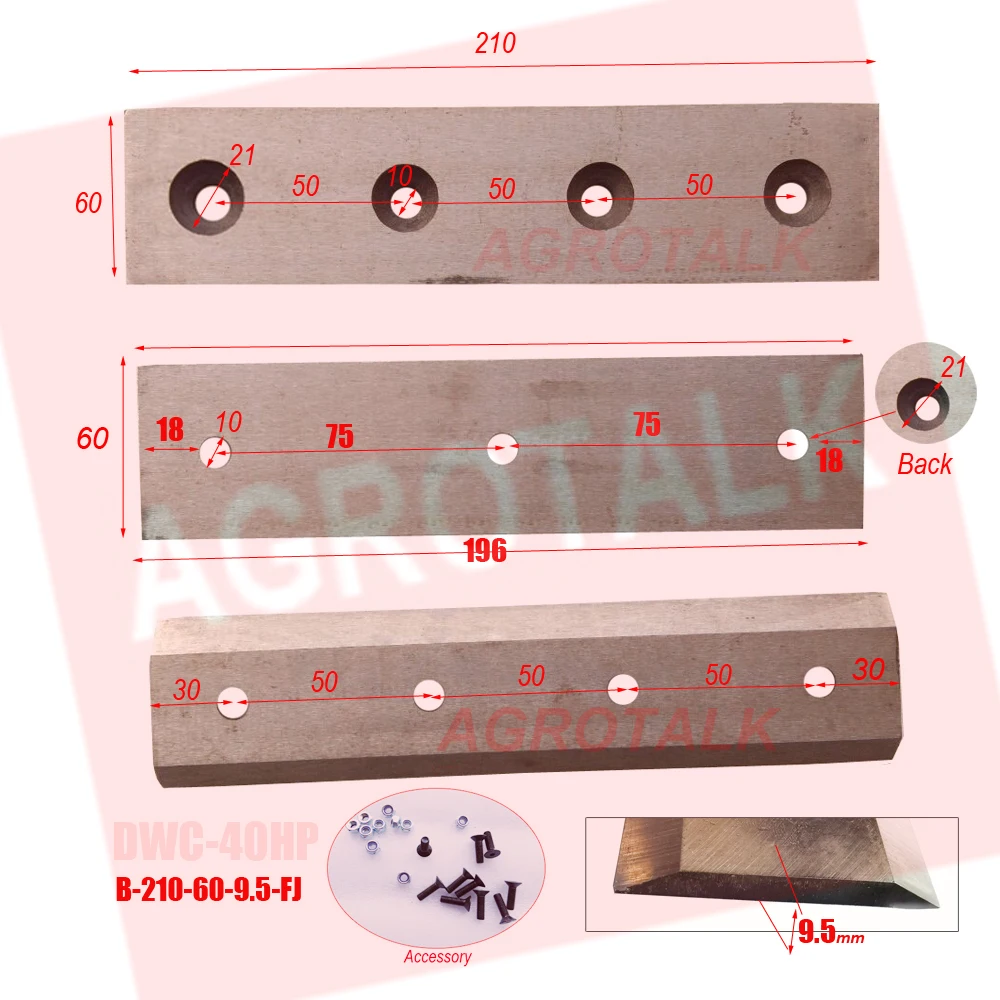 set of wood chipper blades / avils for model WC-6 / DWC-40HP / B210 , please choose as displayed individually