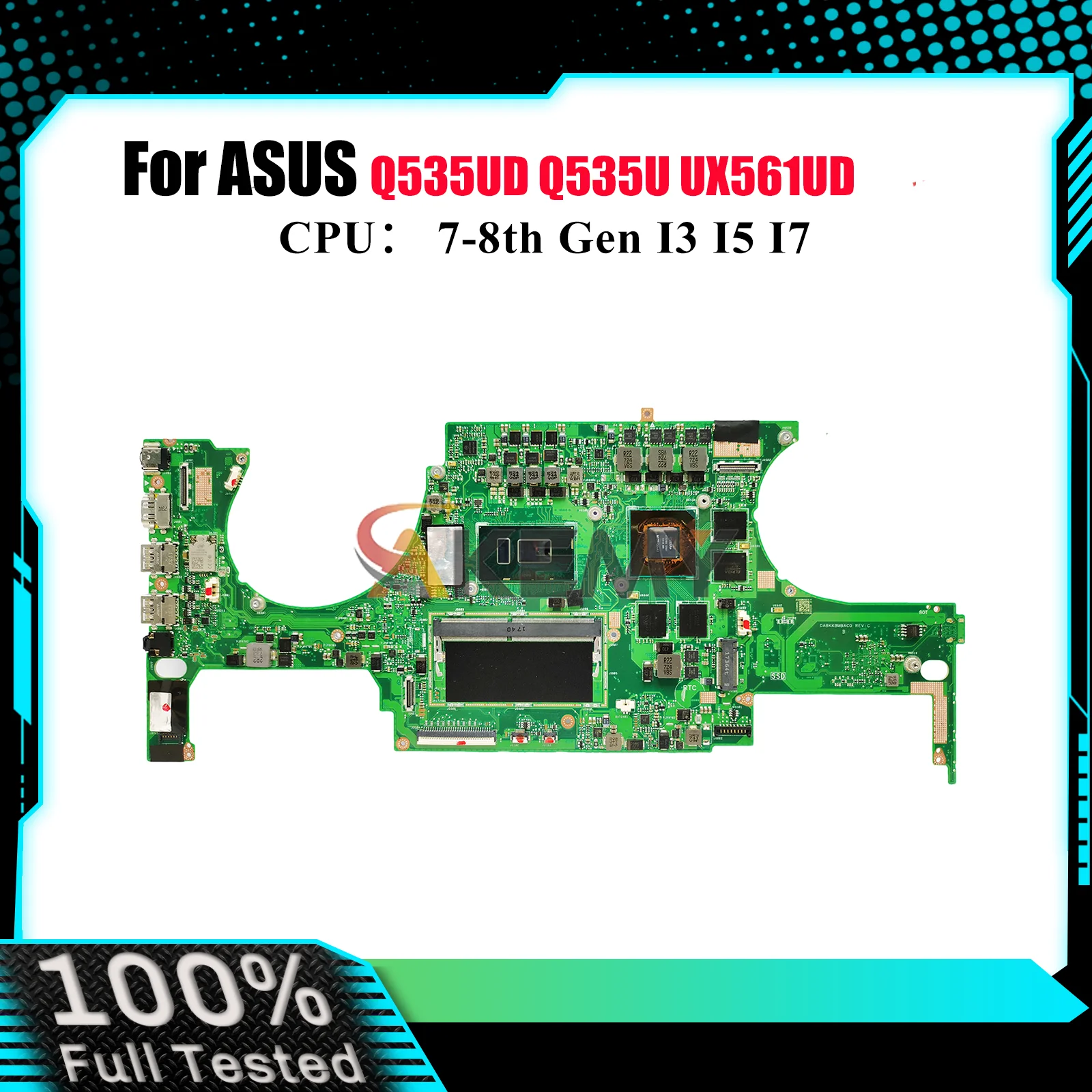 

UX561UD Материнская плата для ноутбука ASUS ZenBook UX561UA UX561U Q535UD Q535U UX561UD Материнская плата с процессором I3 I5 I7 100% tests OK stk