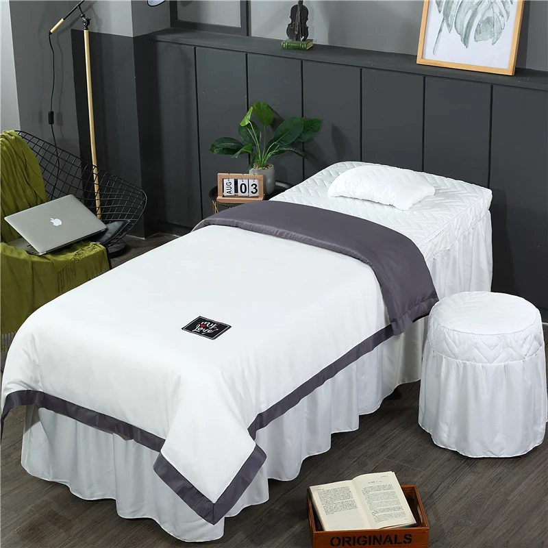 4-6pcs Beautiful Beauty Salon Bedding Sets Massage Spa Use Easy Duvet Cover Bed Skirt Quilt Sheet Pillow Custom Size #s