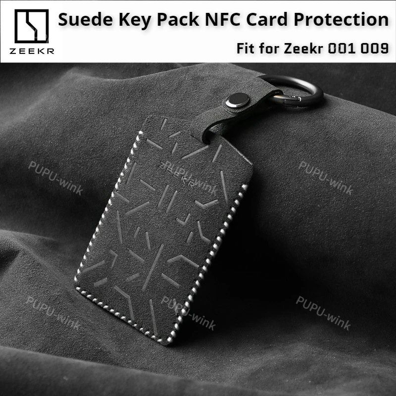 Geely ZEEKR 001 Paquete de llaves de gamuza, funda de tarjeta de protección de tarjeta NFC para Zeekr 001 009, funda de llave especial, accesorio de alta gama