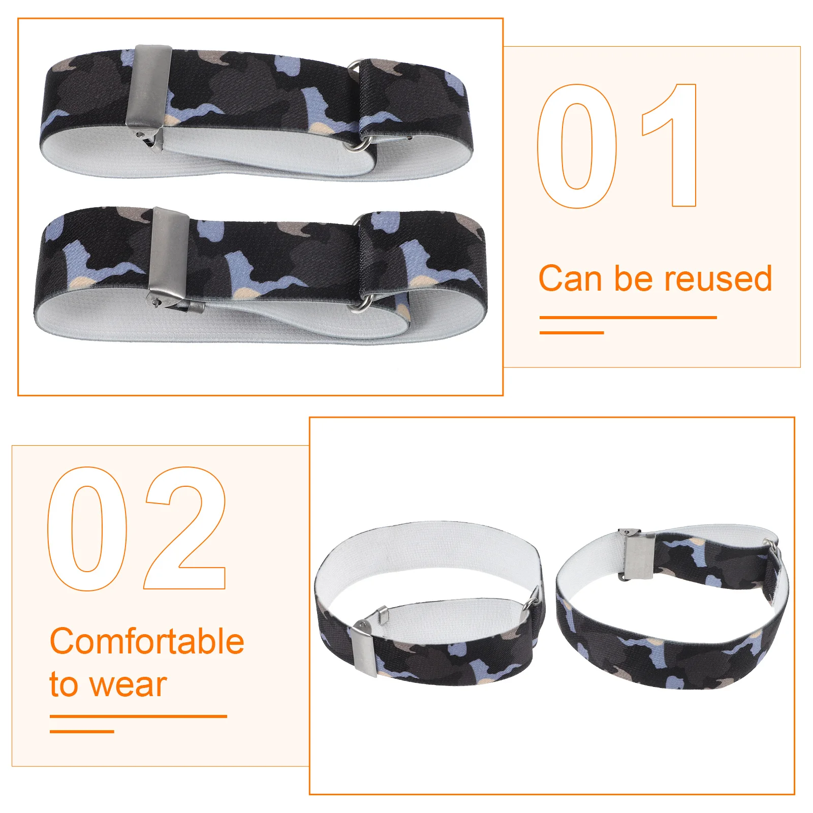 

1 пара эластичных повязок на руку, прочные подвязки на рукавах, держатели рукавов для рубашек, регулируемые удобные подвязки на руку для мужчин и женщин