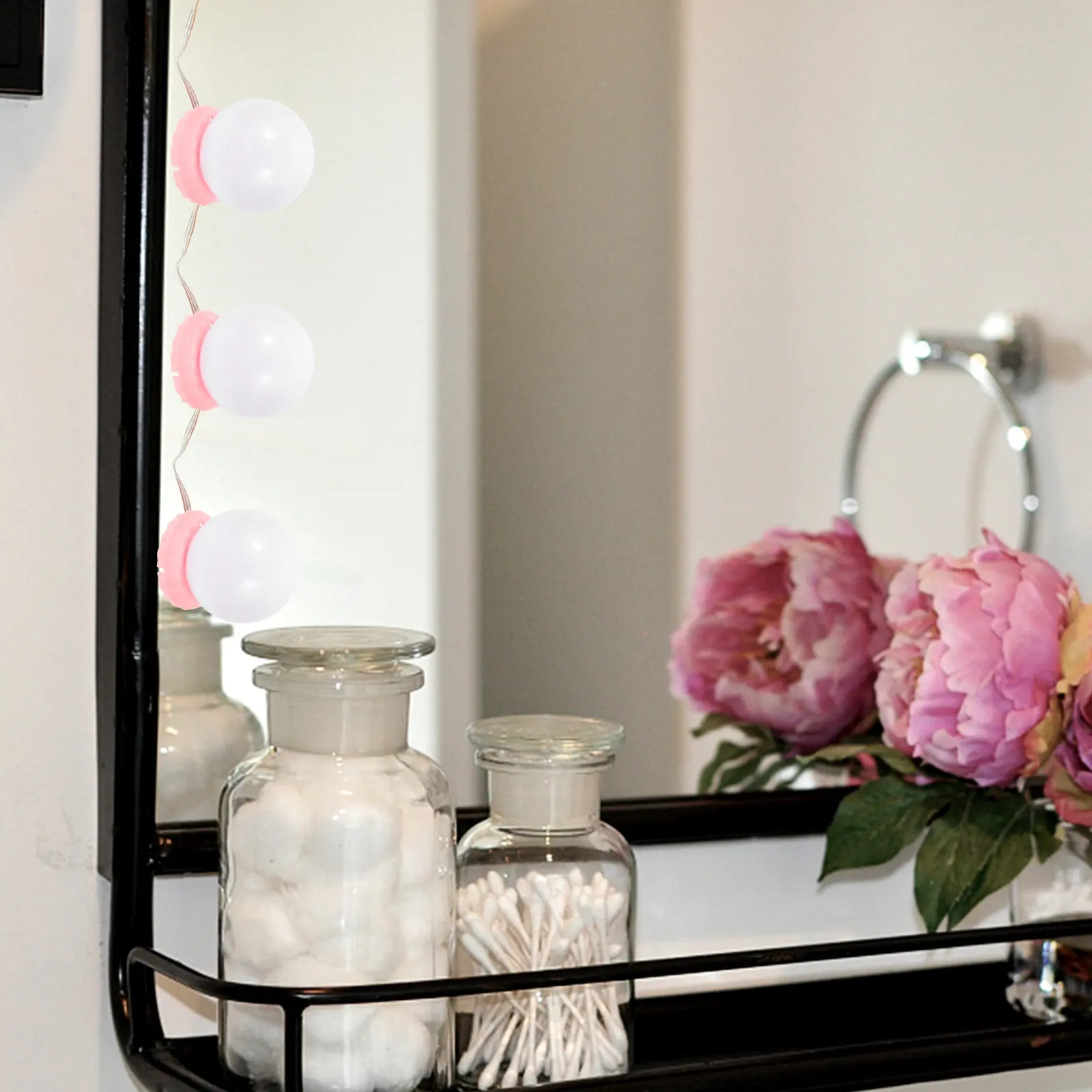 

1Set Three Color Temperature Makeup Mirror Lights USB Charging LED Vanity Lights for Bright Light