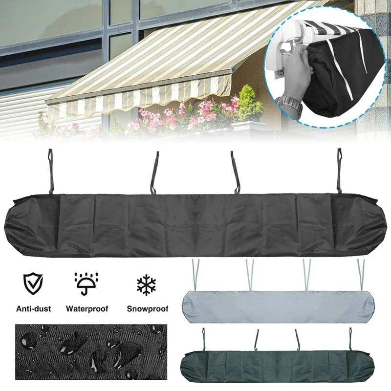 Patio Awning Protector Cover Retractable Roller Shutter Awning Dust Cover Patio Garden Rain Shed Storage Bag Rain Canopy Shelter