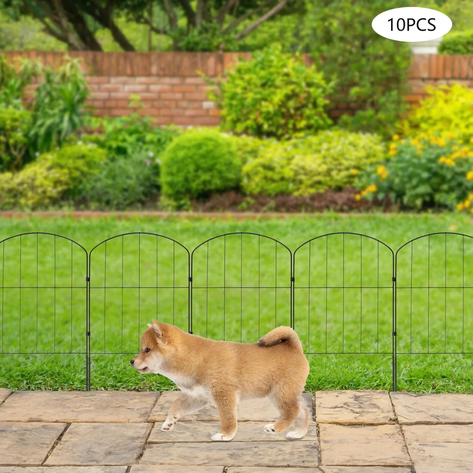10 panneaux de clôture de jardin décoratifs en fer noir électrophorétique, hauteur 60 cm, barrière anti-corrosion pour petits animaux, clôture de séparation pour l'intimité
