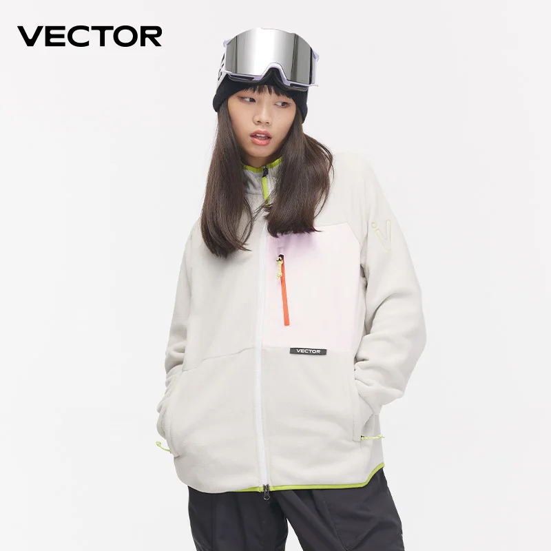 VETOR-Jaqueta de lã quente feminina e masculina, moletom de manga contrastante, casacos ao ar livre, casacos coloridos, outono, roupas de inverno,